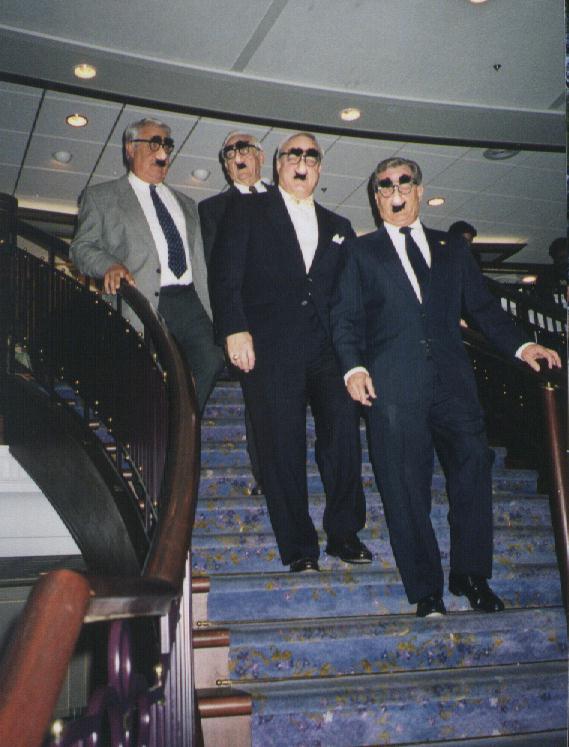 Ralph, Dave, Jimmy and Jim make their grand entrance in their Derby Masks...