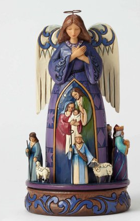 Nativity Angel
                                  with Rotating Wisemen on Base