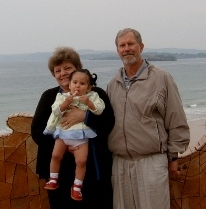 By the sea with Grandma and Grandpa