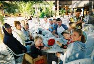 The whole gang at breakfast