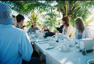 The whole gang at breakfast