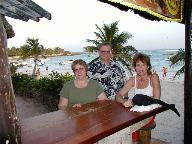 Kathy, Craig, and Jule get ready for Happy Hour