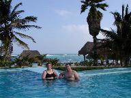 Craig and Kathy in the hotel pool