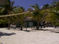 Empty beach chair cage