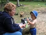 Grandma and Merric with Pterodactyl