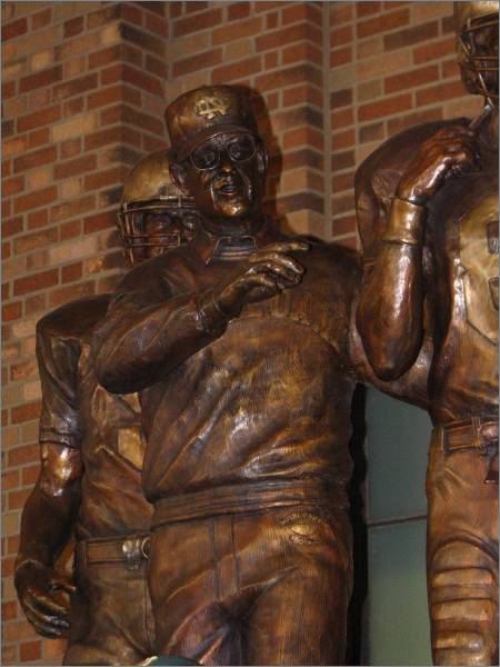 Lou Holtz statue, dedicated during Michigan game