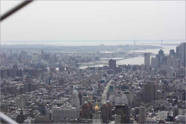 Brooklyn Bridge with white midspan covering