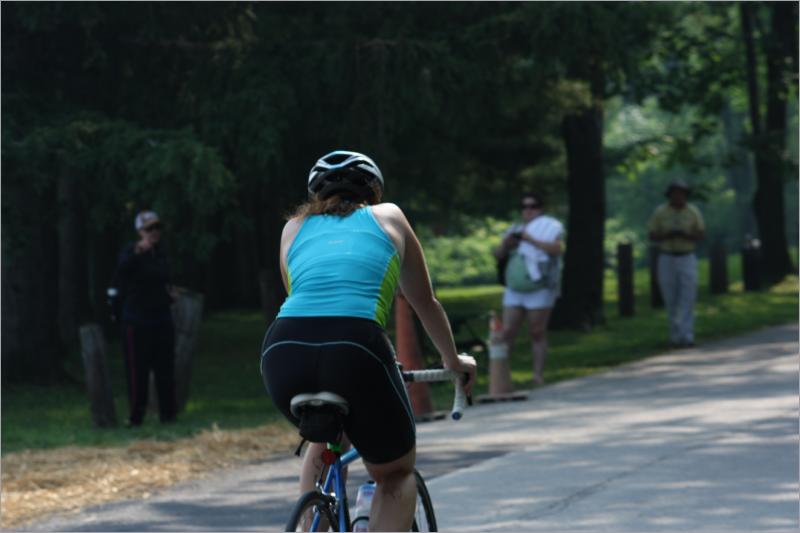 Joanne so fast on the bike she was by before the picture could be taken