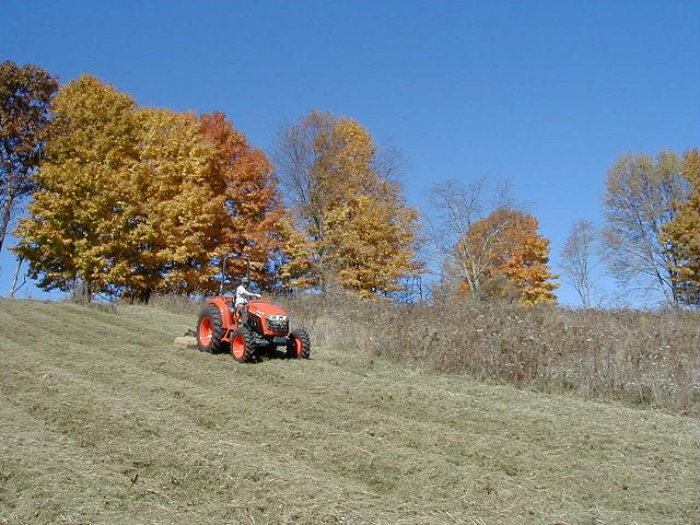 Galen mowing