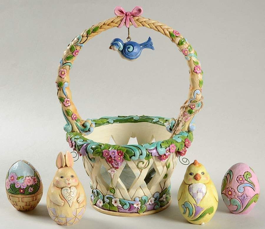 Basketful
                    of Surprises Easter Basket with Easter Figures