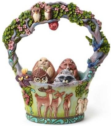 Signs of Spring Woodland Easter Basket
                  with Animal Figures