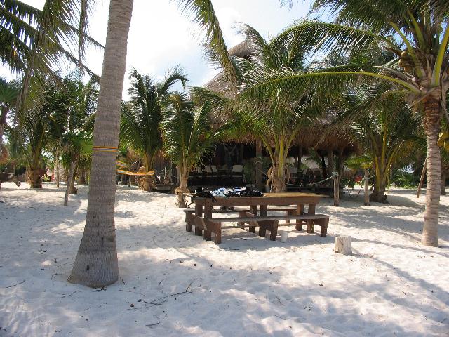 Xamach Dos restaurant from beach