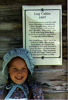 Girl at cabin photo